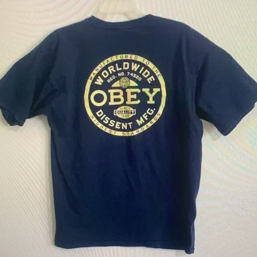 Obey Navy Blue Short Sleeve Tee